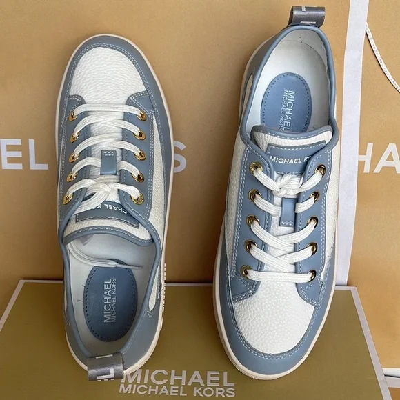 MICHAEL KORS SHEA LACE UP
FAUX LEATHER
49F3SHFS1L
PALE BLUE 
NEW - Picture 6 of 16